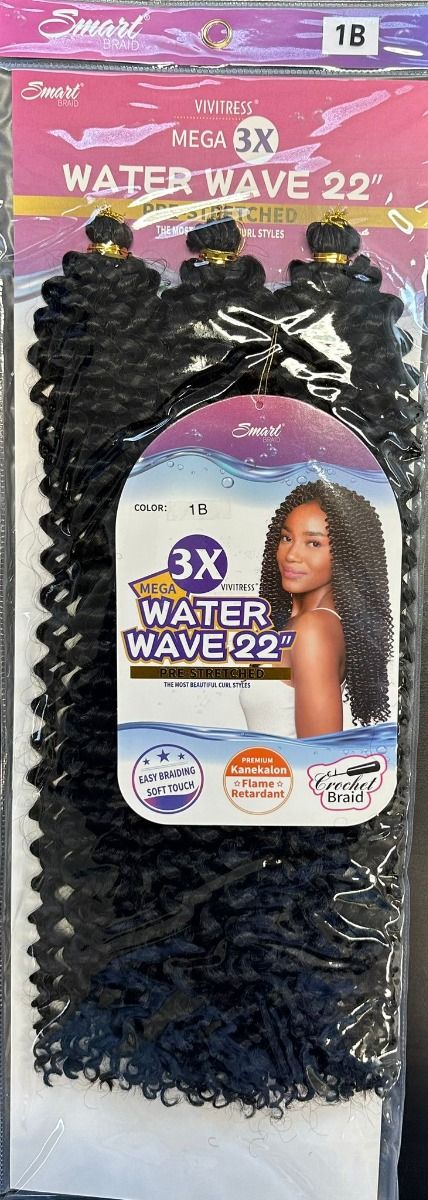 ViviTress Pre Stretched Water Wave – Krullend Haar 22" (1B)