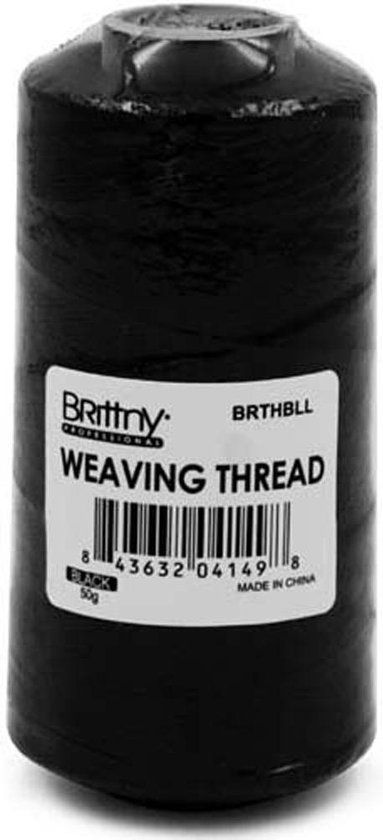 Brittany Weaving Thread Jumbo – Zwart Voor Haarstyling (50g)