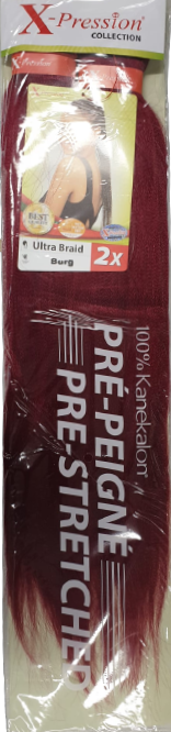 X-Pression Pre-Stretched Braid Burg – Gemakkelijk Te Stylen Haaraccessoire (2x)