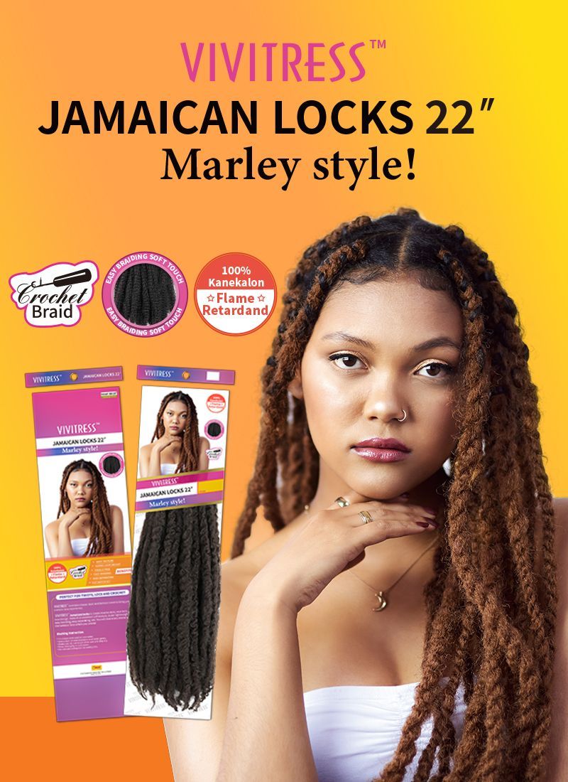 ViviTress Jamaican Locks – 22" Marley Haar voor Volle Look (1 stuk)