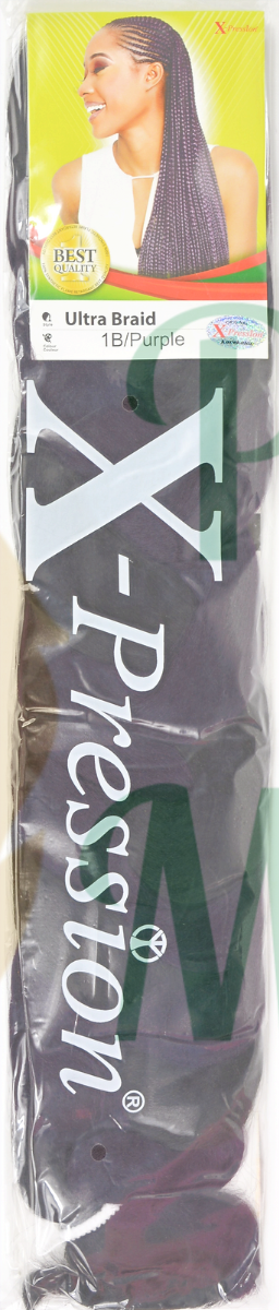 X-Pression Ultra Braid – Pruimkleurige Vlecht voor Haar (1 Stuk)