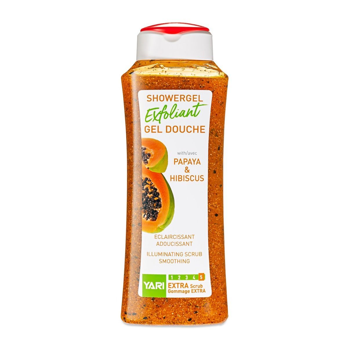 Yari Exfoliant Showergel – Verfrissende Scrub met Papaya & Hibiscus (500ml)
